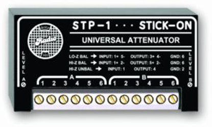 Picture of RADIO DESIGN LABS STP-1 RDL UNIVERSAL AUDIO ATTENUATOR, NUMBER OF CHANNELS: 2, APPLICATIONS: CONVERT 8 OHM, 25 V OR 70 V SPEAKER OUTPUT TO 600 OHM INPUT