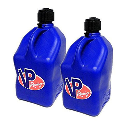 Picture of VP Racing Fuels Motorsport 5 Gallon Square Plastic Utility Jug Blue & 14 Inch Hose (2 Pack)