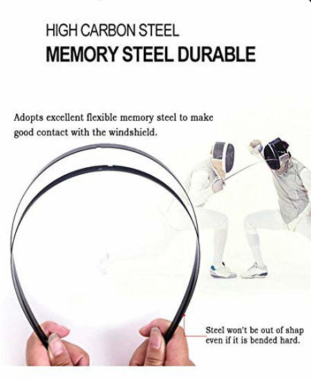 Picture of OEM Quality 26''+18'' Premium All-Season Auto Windshield Natural Rubber J-Hook Wiper Blades(Pack of 2)