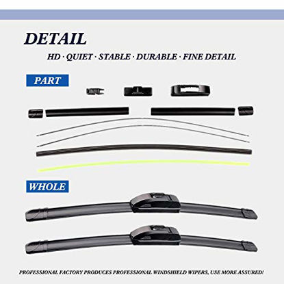 Picture of OEM QUALITY 21" + 19" Premium All-Season Windshield Wiper Blades for Original Equipment Replacement(Set of 2)