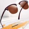 Picture of Joopin Polarized Semi Rimless Sunglasses Women Men Sun Glasses UV Protection (Gloss Black+Brown)