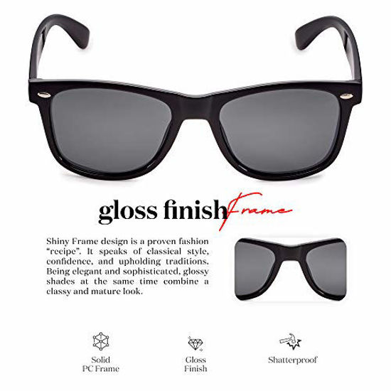Picture of Retro Rewind Polarized Sunglasses for Men and Women - UV Protection Classic Mens Womens Sun Glasses - Cool Vintage 80s Shades