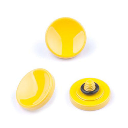 Picture of (2 Pack)VKO Yellow Soft Metal Release Button Compatible for Fujifilm X-T30 X-T3 X-T20 X100F X-PRO2 XPRO-1 X20 X30 X100 X100T X100S X-E1 X-E2 X-T2 X-T10 Camera (11mm Concave 10mm Convex Surface)