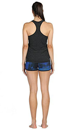 Picture of icyzone Workout Tank Tops for Women - Racerback Athletic Yoga Tops, Running Exercise Gym Shirts(Pack of 3)(S, Black/Granite/Green)