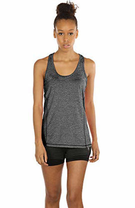 Picture of icyzone Workout Tank Tops for Women - Racerback Athletic Yoga Tops, Running Exercise Gym Shirts(Pack of 3)(L, Charcoal/Red Bud/Pink)