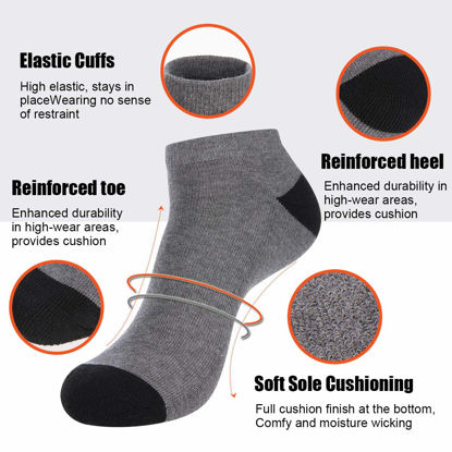 Picture of COOVAN 10 Pairs Mens Cushion Ankle Socks Men 10 Pack Low Cut Comfort Breathable Casual Socks