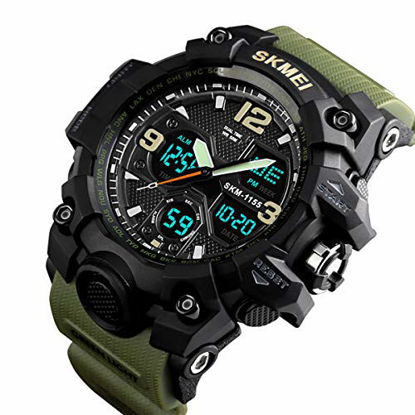 Picture of Mens Digital Watches 50M Waterproof Outdoor Sport Watch Military Multifunction Casual Dual Display Stopwatch Wrist Watch -Green