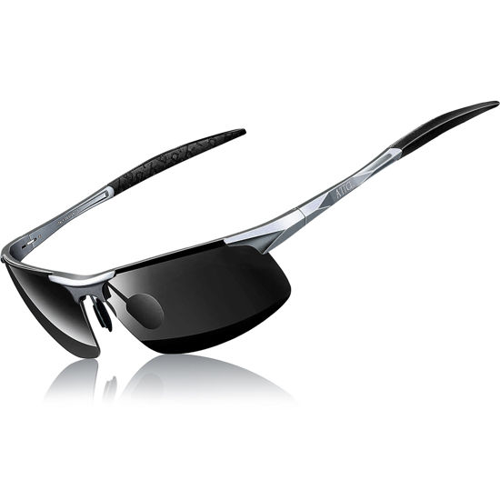 GetUSCart- ATTCL Men's HOT Fashion Driving Polarized Sunglasses for Men Al-Mg  Metal Frame Ultra Light A-Grey 8177