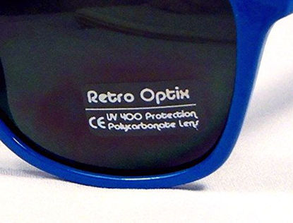 Picture of Retro Optix Sunglasses Classic 80's Vintage Style Design (Blue), Largen