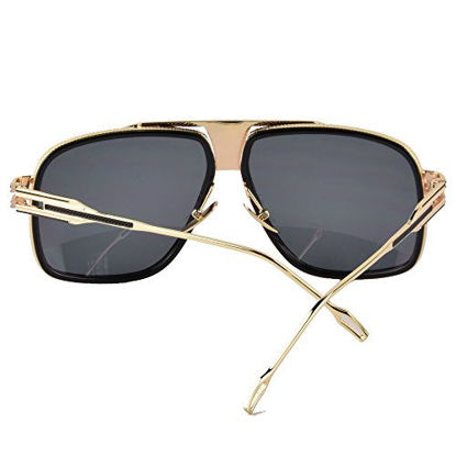 Picture of Gobiger Aviator Sunglasses for Men 100% UV Protection Goggle Alloy Frame (Gold Frame, Silver)