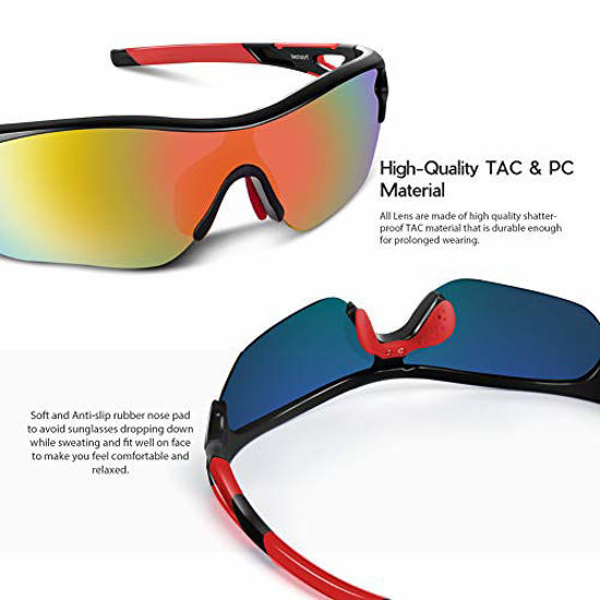 GetUSCart- Polarized Sports Sunglasses for Men Women Cycling