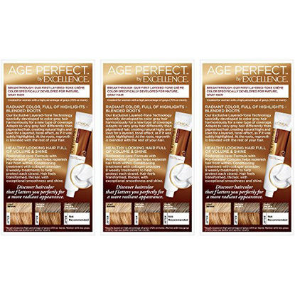 Picture of L'Oréal Paris Age Perfect Permanent Hair Color, 6N Light Soft Golden Brown, 3 count