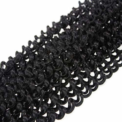 Picture of 7 Packs Passion Twist Hair 18 Inch Water Wave Synthetic Braids for Passion Twist Crochet Braiding Hair Goddess Locs Long Bohemian Locs Hair (22Strands/Pack, 1#)