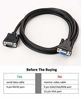 Picture of DTECH DB9 RS232 Serial Cable Male to Female Extension Null Modem Cord Cross TX RX line for Data Communication (10 Feet, Black)