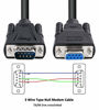 Picture of DTECH DB9 RS232 Serial Cable Male to Female Extension Null Modem Cord Cross TX RX line for Data Communication (10 Feet, Black)
