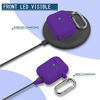Picture of AirPods Case Cover with Keychain, Full Protective Silicone AirPods Accessories Skin Cover for Women Girl with Apple AirPods Wireless Charging Case,Front LED Visible-Purple