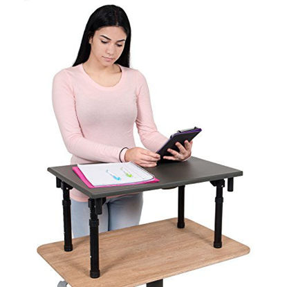 Picture of Luxor 24" Student Desktop Desk with Foldable Legs - Charcoal