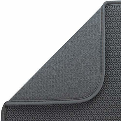 Picture of S&T INC. Absorbent, Reversible XL Microfiber Dish Drying Mat for Kitchen, 18 Inch x 24 Inch, Charcoal Mesh