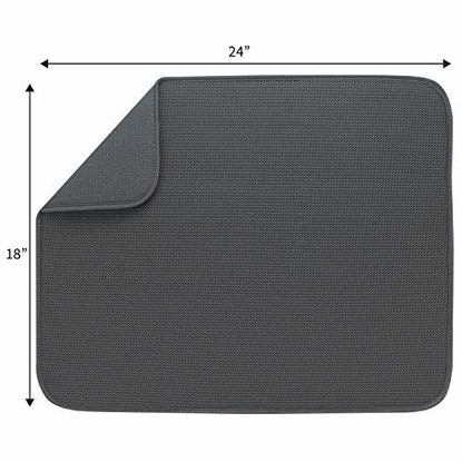 Picture of S&T INC. Absorbent, Reversible XL Microfiber Dish Drying Mat for Kitchen, 18 Inch x 24 Inch, Marble