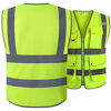 Picture of JKSafety 9 Pockets Class 2 High Visibility Zipper Front Safety Vest With Reflective Strips, Yellow Meets ANSI/ISEA Standards (3X-Large)