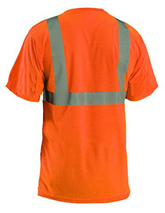 Picture of OccuNomix LUX-SSETP2B-O4X Classic Standard Short Sleeve Wicking Birdseye T-Shirt, Class 2, 100% ANSI Wicking Polyester Birdseye, 4X-Large, Orange (High Visibility)