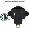 Picture of ETL Listed 3-2 Prong Converter Polarized Grounding Adapter JACKYLED 3-Prong to 2-Prong Adapter Fireproof Material 200 Resistant Wall Outlets for Household Appliances Industrial, Black, 8 Pack