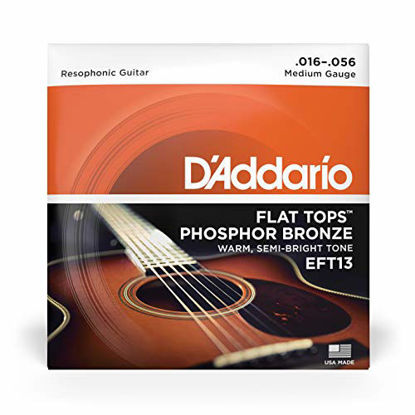 Picture of D'Addario EFT13 Flat Tops Phosphor Bronze Acoustic Guitar Strings, Resophonic Guitar, 16-56