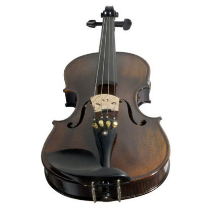 Picture of Mendini MV500+92D Flamed 1-Piece Back Solid Wood Violin with Case, Tuner, Shoulder Rest, Bow, Rosin, Bridge and Strings (Size: 3/4)