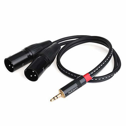 Picture of NANYI XLR to 3.5mm Splitter Cables, TRS Stereo Male to Two XLR Male Interconnect Audio Microphone Cable, Y Splitter Adapter Cable 0.5M (1.6FT)