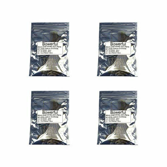 Picture of 100pcs Pre-soldered Micro Litz Wired Leads Pure White SMD Led 0603 + Muti-Resistor New