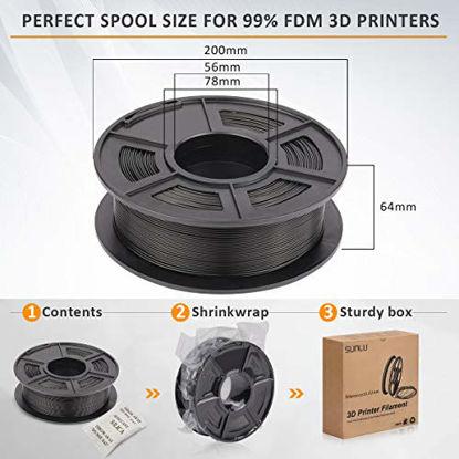 SUNLU ABS 3D Printing Filament,Dimensional Accuracy +/- 0.02mm,ABS  1.75mm,1KG/Spool (Black)