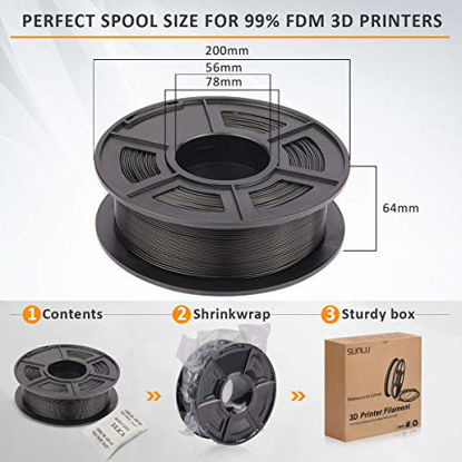 Picture of SUNLU ABS 3D Printer Filament, ABS Filament 1.75mm Dimensional Accuracy +/- 0.02 mm, 1 kg Spool, ABS White