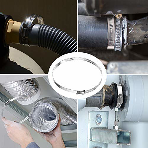 GetUSCart MIAHART 4 inch Hose Clamp Adjustable 304 Stainless Steel