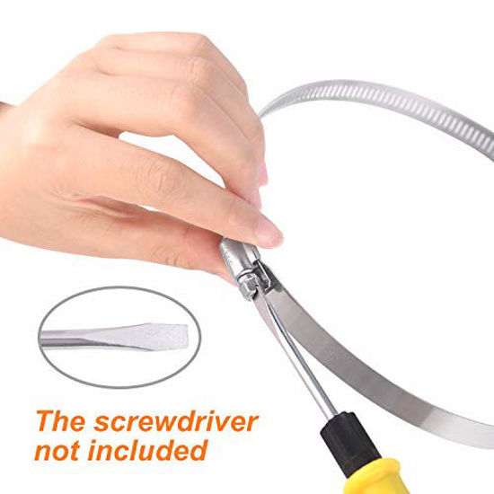 GetUSCart MIAHART 4 inch Hose Clamp Adjustable 304 Stainless Steel