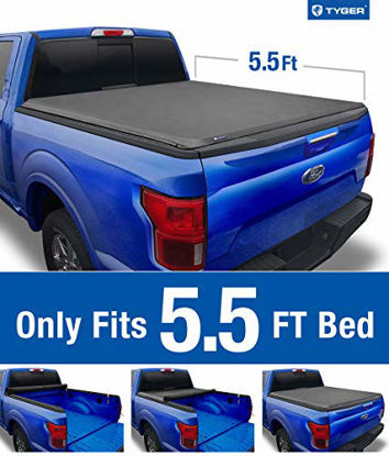 Picture of Tyger Auto T1 Soft Roll Up Truck Bed Tonneau Cover for 2004-2008 Ford F-150; 2005-2008 Lincoln Mark LT Styleside 5.5' Bed TG-BC1F9019, Black