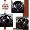 Picture of Elantrip Wood Grain Steering Wheel Cover Leather 14.5 to 15 inches Anti Slip Universal for Car Truck SUV Jeep