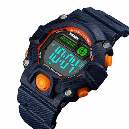 Picture of Boys Camouflage LED Sports Kids Watch,Waterproof Digital Electronic Military Wrist Watches for Kids with Silicone Band Luminous Alarm Stopwatch Watches Age 5-10