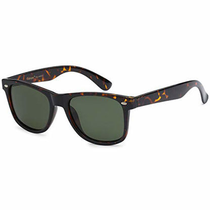 Picture of POLARSPEX POLARIZED UNISEX 80'S RETRO CLASSIC TRENDY STYLISH SUNGLASSES, Tortoise | Olive, One Size