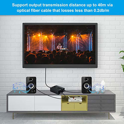 Picture of 3 Port Digital Optical Splitter,SPDIF TOSLINK Digital Optical Audio Splitter 1x3(1 in 3 Out),Audio Format Support LPCM2.0 Doldy Digital & DTS 5.1