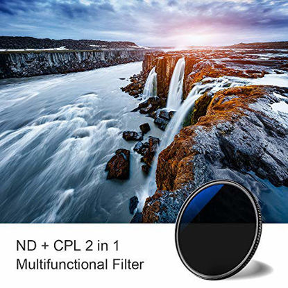 Picture of K&F Concept 77mm Neutral Density Filter ND 8 Filter and CPL Circular Polarizing Filter 2 in 1 for Camera Lens Multi-Resistant Coating,Ultra Clear, Waterproof, Scratch-Resistant