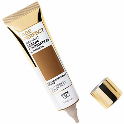 Picture of L'Oreal Paris Age Perfect Radiant Serum Foundation with SPF 50, Sienna, 1 Ounce
