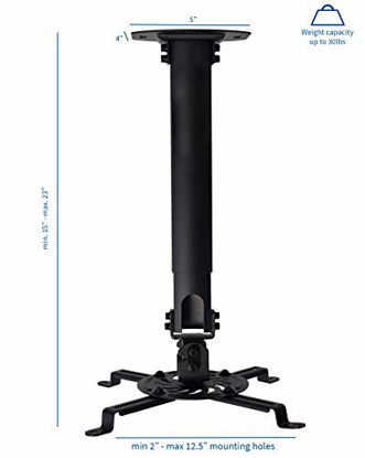 Picture of VIVO Universal Extending Ceiling Projector Mount, Height Adjustable Projection, Black, MOUNT-VP02B