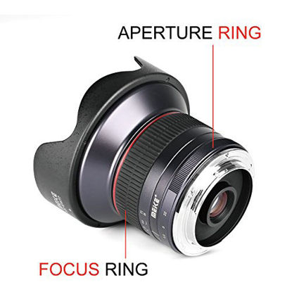 Picture of Meike 12mm f/2.8 Ultra Wide Angle Manual Fixed Lens with Removeable Hood for MFT Micro Four Thirds Panasonic/Olympus Mirrorless Camera