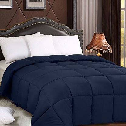 Picture of Utopia Bedding All Season 250 GSM Comforter - Soft Down Alternative Comforter - Plush Siliconized Fiberfill Duvet Insert - Box Stitched (Twin/Twin XL, Navy)