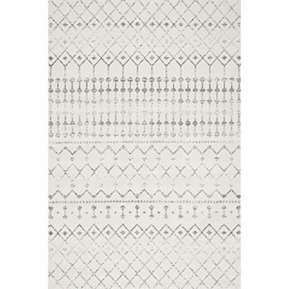 Picture of nuLOOM Moroccan Blythe Area Rug, 12' x 18', Grey/Off-white
