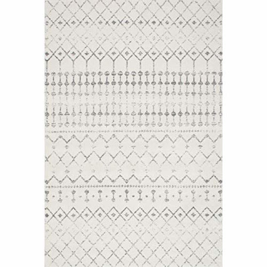 Picture of nuLOOM Moroccan Blythe Area Rug, 12' x 18', Grey/Off-white