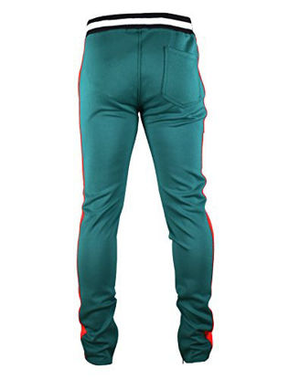 Picture of SCREENSHOTBRAND-S41700 Mens Hip Hop Premium Slim Fit Track Pants - Athletic Jogger Bottom with Side Taping-Green-2XLarge