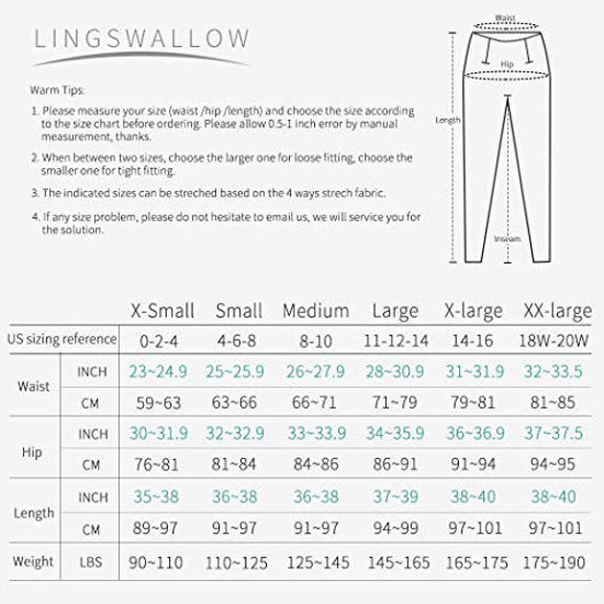 GetUSCart- Lingswallow High Waist Yoga Pants - Yoga Pants with Pockets  Tummy Control, 4 Ways Stretch Workout Running Yoga Leggings (Coffee Black,  Large)