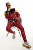 Picture of SCREENSHOTBRAND-P11957 Mens Hip Hop Premium Slim Fit Track Pants - Athletic Jogger Checker Pattern Color Block Print Bottoms-Red/Plaid-Small