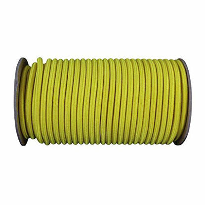 Picture of SGT KNOTS Marine Grade Shock Cord - 100% Stretch, Dacron Polyester Bungee for DIY Projects, Tie Downs, Commercial Uses (3/16" x 25ft, Yellow)